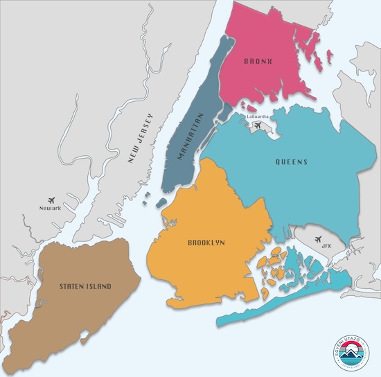 New York kerületei térkép